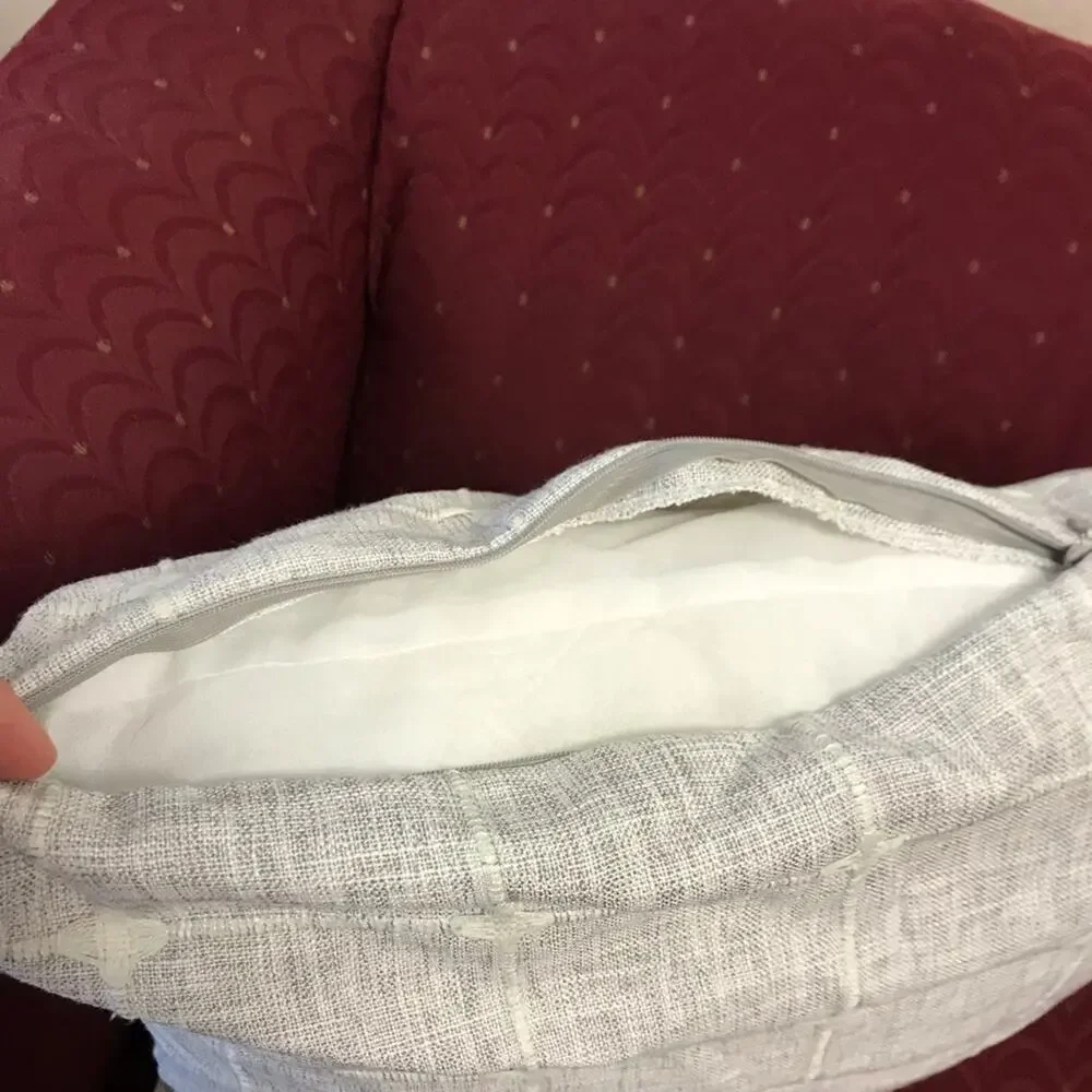 Linen & embroidered design accent pillow cover only, 20